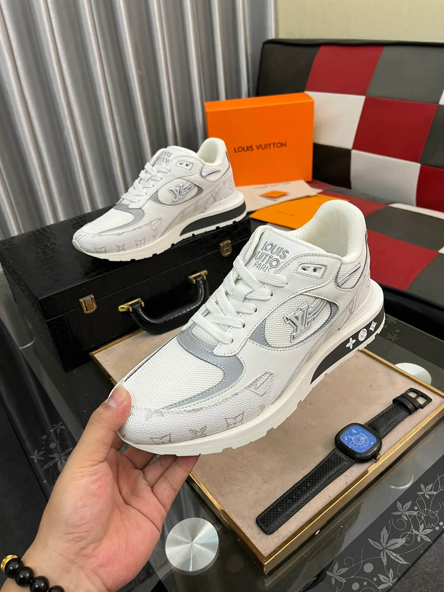 Men's Men's Shoes 💰660⌚️⌚️【LOUIS VUITTON) New 🍀LV Louis Vuitton*——LV classic dad shoes trendy shoes! Made of imported original soft calf leather, imported fly woven lining. Original wear-resistant rubber outsole! High quality products! Code number: 38-44